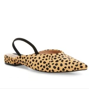 Steven By Steve Madden Leopard Print Slingback Flats - Tan & Black